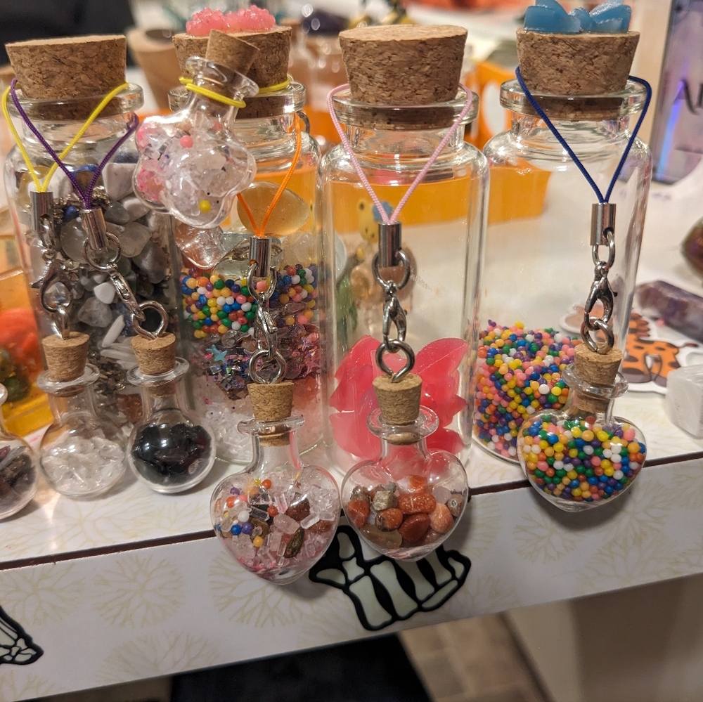 Mini Glass Potion Bottles Tiny Crystal Charms Add On To Any Bundle $5 Each!